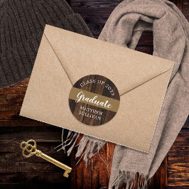 Rugged Woodsy Afstuderen Klasse 2023 | Naam Ronde Sticker