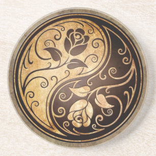 Rugged Yin Yang Rozen Zandsteen Onderzetter