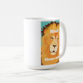 Rugir! Visage du lion graphique 15 oz. Mug (Devant droit)