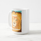 Rugir! Visage du lion graphique 15 oz. Mug (Devant gauche)