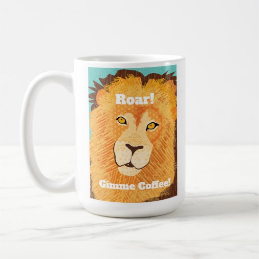 Rugir! Visage du lion graphique 15 oz. Mug (Gauche)