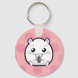 Rugular All White Syrian Hamster Sleutelhanger