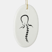 Rugwervel Contour Kerstbal Keramisch Ornament (Rechts)