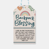 Rugzak Blessing Label – Schattige Rainbow & Heart Cadeaulabel (Achterkant)