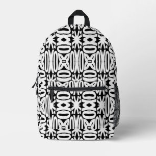 Rugzak, een elegant wit & zwart klassiek ontwerp bedrukte rugzak