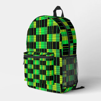 Rugzak met groen en zwart ruitpatroon