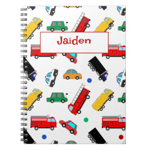 Rugzak met kindernaam Autocoureur Terug naar schoo Notitieboek