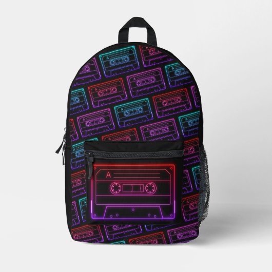 Rugzak met Neon Multicolor Cassette patroon (Voorkant)