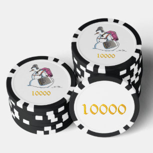 Rugzak Sneeuwman zwarte gld 10000 streep poker chi Poker Chips