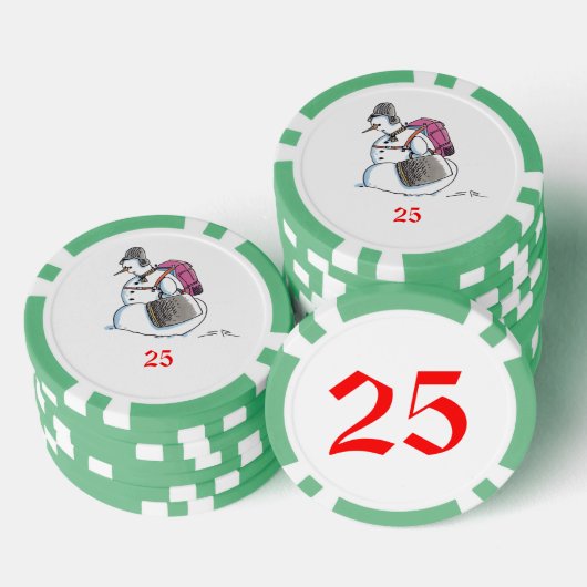 Rugzak Snowman groen 25 gestreepte pokerchip (Opstapeling)