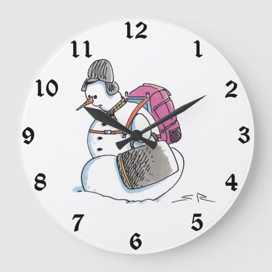 Rugzak Snowman wandklok Grote Klok (Voorkant)