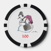 Rugzak Snowman zwart 100 gestreepte poker chip (Voorkant)