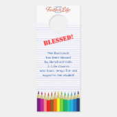 Rugzak Zegen Gekleurde Potloden Kerk Label (Voorkant)