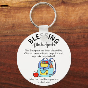 Rugzakzegen giftlabels sleutelhanger