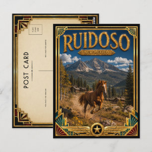 Ruidoso New Mexico Vintage Art Deco Gouden Tijdper Briefkaart