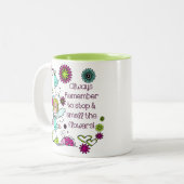 Ruik de bloemen tweekleurige koffiemok (Voorkant links)