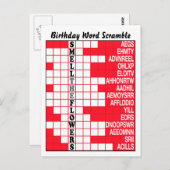 Ruik de bloemen woord Scramble Briefkaart (Voorkant / Achterkant)