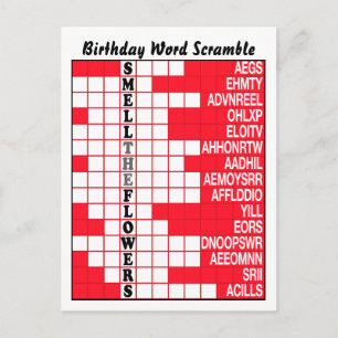 Ruik de bloemen woord Scramble Briefkaart