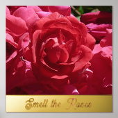 Ruik de Rozen Red Floral Gold Folie Afdrukken (Voorkant)