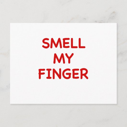 Ruik mijn vinger briefkaart (Voorkant)