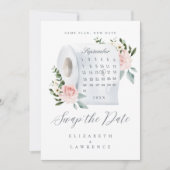 Ruil de datum roze roze papieren kalender van het  save the date (Voorkant)