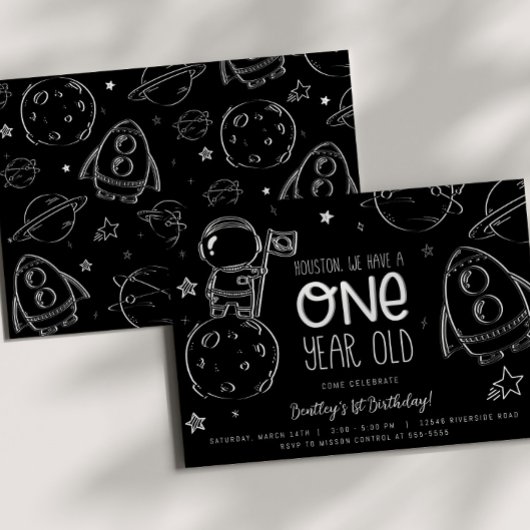 Ruimte 1e Verjaardag - Houston uitnodiging