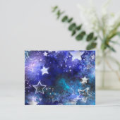 Ruimte-achtergrond met sterren bedankkaart (Staand voorkant)