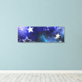 Ruimte-achtergrond met sterren canvas afdruk (Insitu (Houten vloer))