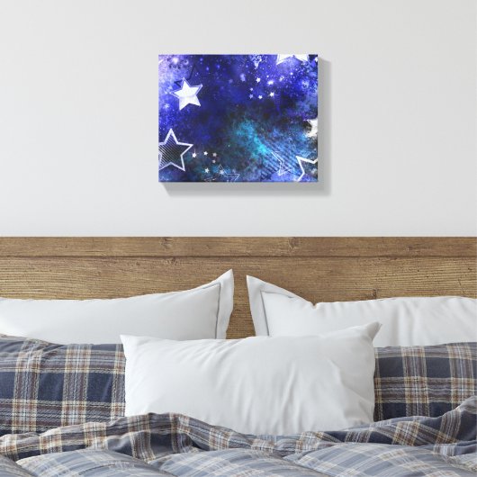 Ruimte-achtergrond met sterren canvas afdruk (Insitu (Slaapkamer))
