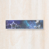 Ruimte-achtergrond met sterren deurbordje (Voorkant)