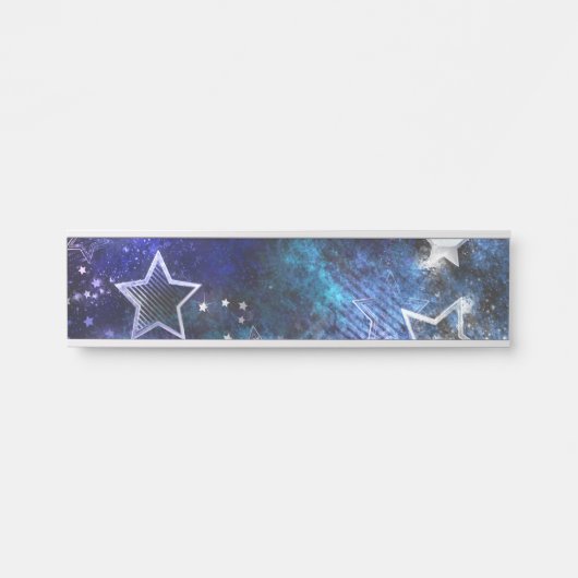 Ruimte-achtergrond met sterren deurbordje (Voorkant)