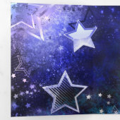 Ruimte-achtergrond met sterren drieluik programma (Binnenzijde eerst)