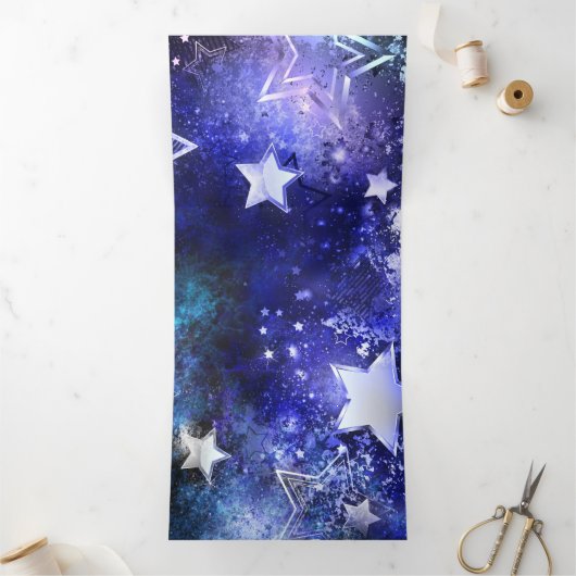 Ruimte-achtergrond met sterren drieluik uitnodiging (Binnen)