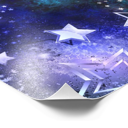 Ruimte-achtergrond met sterren foto afdruk (Hoek)