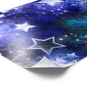 Ruimte-achtergrond met sterren foto afdruk (Hoek)