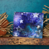 Ruimte-achtergrond met sterren fotoplaat (Zijkant)