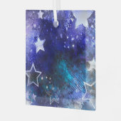 Ruimte-achtergrond met sterren glas ornament (Voorkant links)