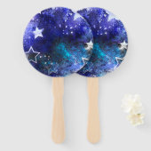 Ruimte-achtergrond met sterren handwaaier (Voorkant en achterkant)