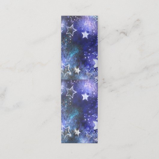 Ruimte-achtergrond met sterren klantenkaartje (Buitenkant ongevouwen)