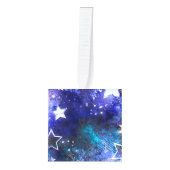 Ruimte-achtergrond met sterren kubus ornament (Voorkant)