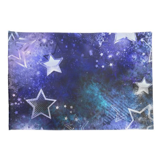 Ruimte-achtergrond met sterren kussensloop (Achterkant-Rechts)
