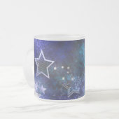 Ruimte-achtergrond met sterren matglas koffiemok (Voorkant links)
