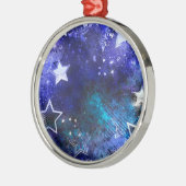 Ruimte-achtergrond met sterren metalen ornament (Links)