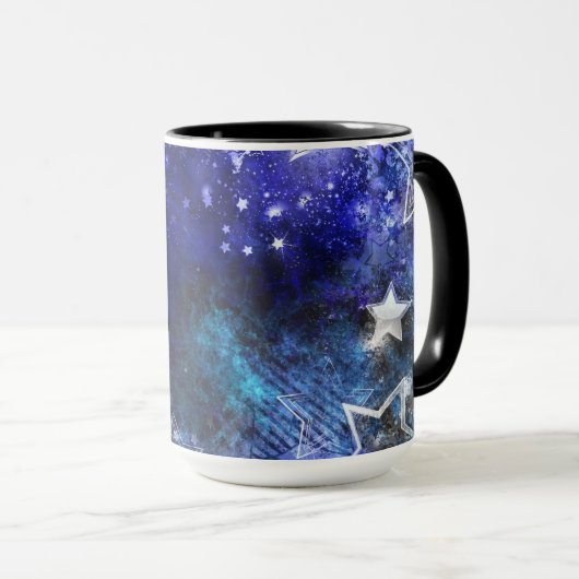 Ruimte-achtergrond met sterren mok (Voorkant rechts)