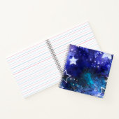 Ruimte-achtergrond met sterren notitieboek (Binnen)