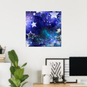 Ruimte-achtergrond met sterren poster (Thuiskantoor)