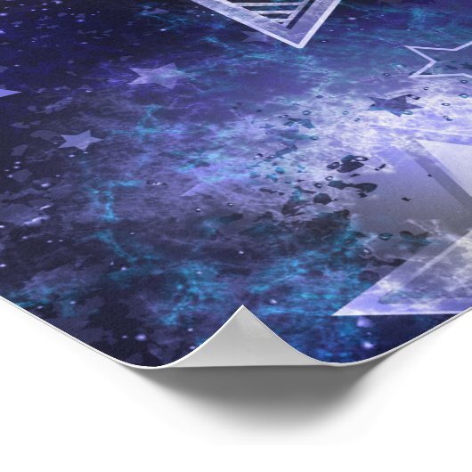 Ruimte-achtergrond met sterren poster (Hoek)