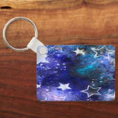 Ruimte-achtergrond met sterren sleutelhanger (Achterkant)