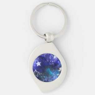 Ruimte-achtergrond met sterren sleutelhanger