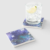 Ruimte-achtergrond met sterren stenen onderzetter (Zijkant)